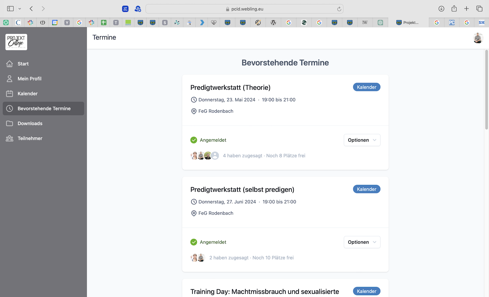Neu beim Projekt College: Der Alumni-Bereich